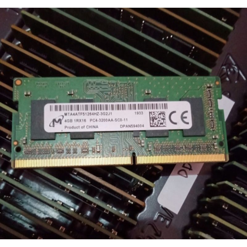 Sodimm ram memory laptop 4gb ddr4 pc4 3200aa 3200mhz micron