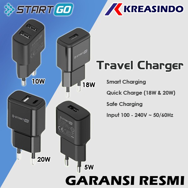 ADVAN STARTGO Adapter Travel Charger Fash Charger USB Port  5W 10W 18W 20W