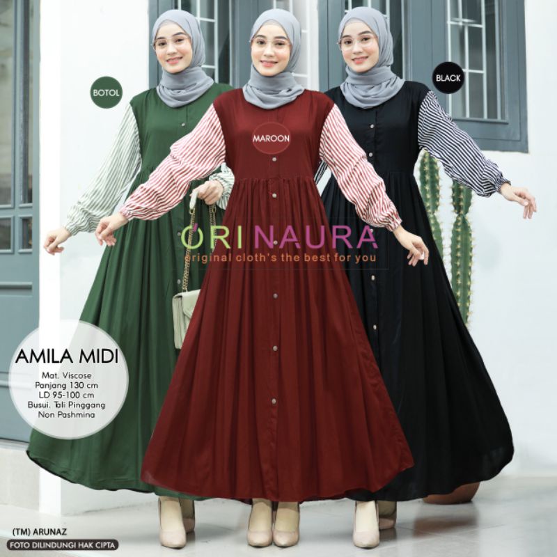 DRESS AMILA MIDI ORI NAURA