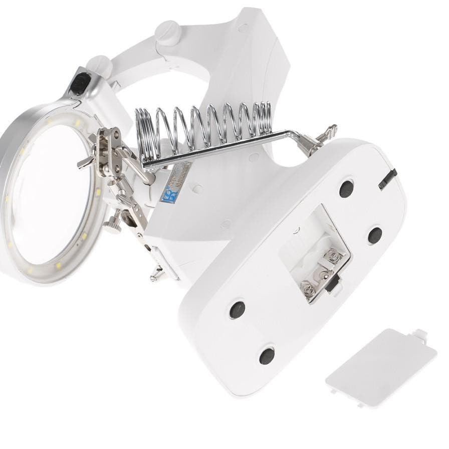 Helping Hand TH-7023 Alat Pegangan Solder Kaca Pembesar 3X/4.5X Zoom Lampu LED