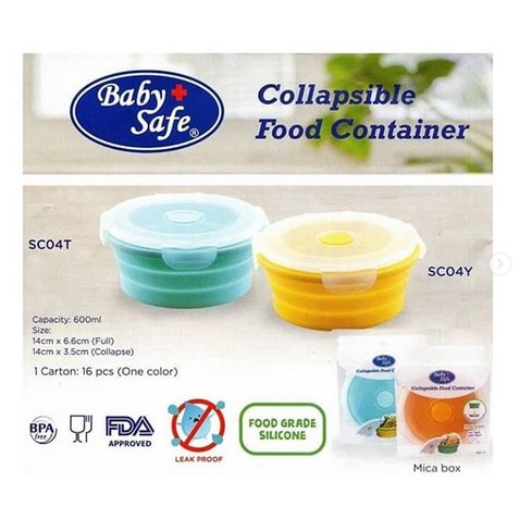 Baby Safe Collapsible Food Container SC04 600ml / Tempat Makan Bisa Dilipat