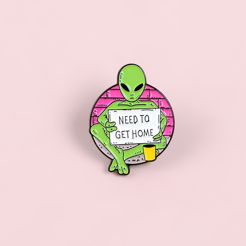 Bros Pin Enamel Bentuk Alien Untuk Hadiah Anak