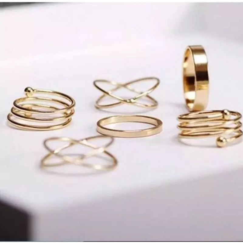 1 set/ 6 pcs CINCIN IMPORT FASHION AKSESORIS WANITA