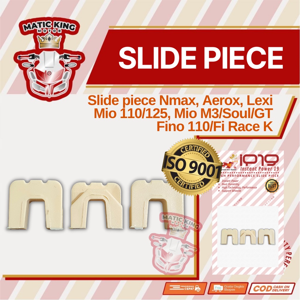 Slider Slide Piece Yamaha Mio Fino Nmax Aerox Lexi X-Ride Xeon Gear Freego Fazzio Nouvo M3 S Z Soul GT110 115 125 150 155 Karbu Injeksi Race K IP2012-E