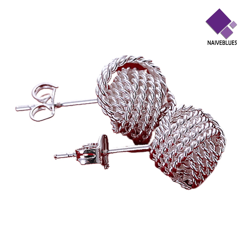 Set Anting Stud Bentuk Bola Bahan Alloy Ramah Kulit