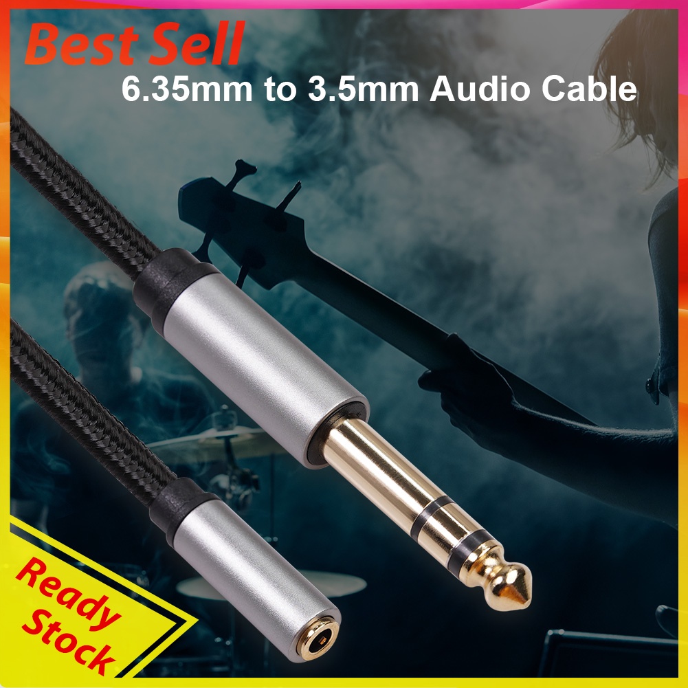 6.35mm Male to 3.5mm Female Audio Cable for Guitar Piano Headphone Adapter