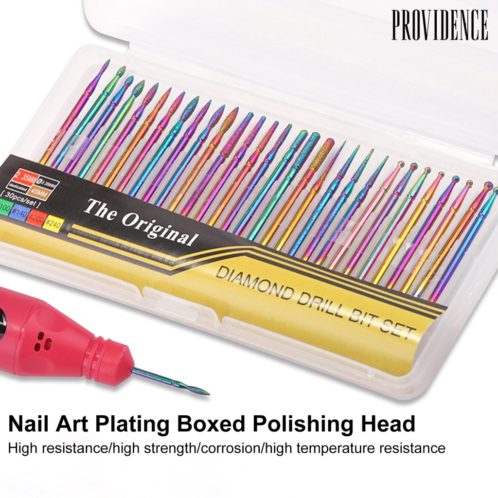 Providence 30Pcs/Set Manicure Polisher Clogging-free Excellent Durability Fine Workmanship Nail Grinding Polisher Drill Bites for Women