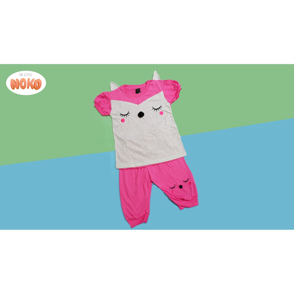 Setelan Baju Tidur Anak Perempuan Sleeping Fox by We3 V3