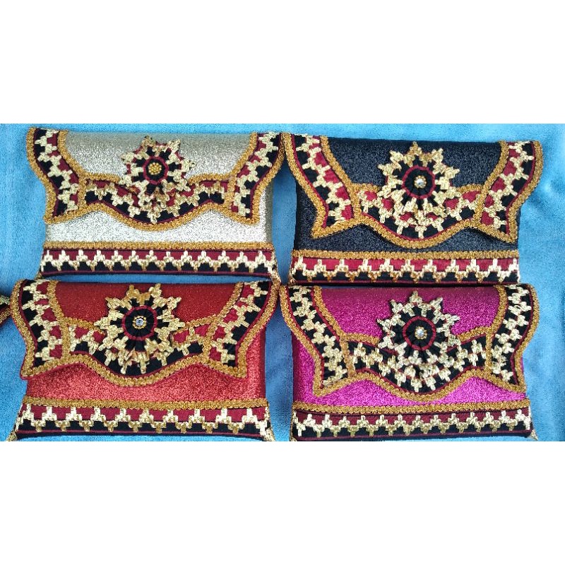 Clutch tapis lampung (tas wanita, tas tapis, tas etnik, tas pesta, tas kekinian)
