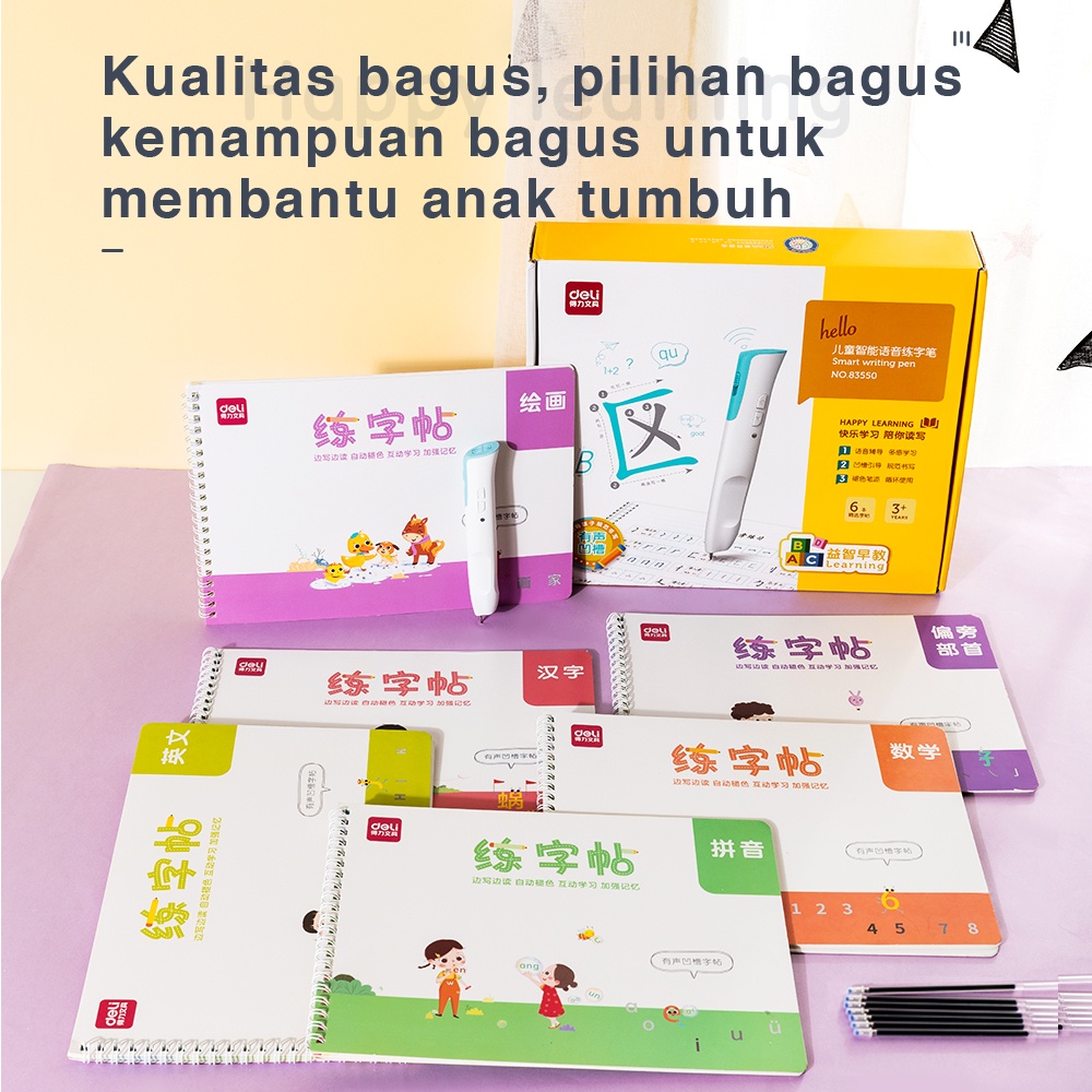 Deli Smart Learning Pen / Edukasi Belajar Mandarin Anak Pulpen Pintar Bersuara Buku Bergambar 83550