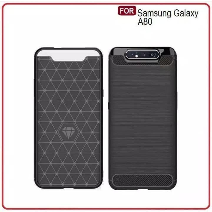 SAMSUNG A10/A20/A30/A50/A70/A80/A10S/A20S/A30S/A50S CASE SOFTCASE IPAKY BLACK CARBON CASING KARBON COVER SLIM HITAM SOFT KARET SILIKON