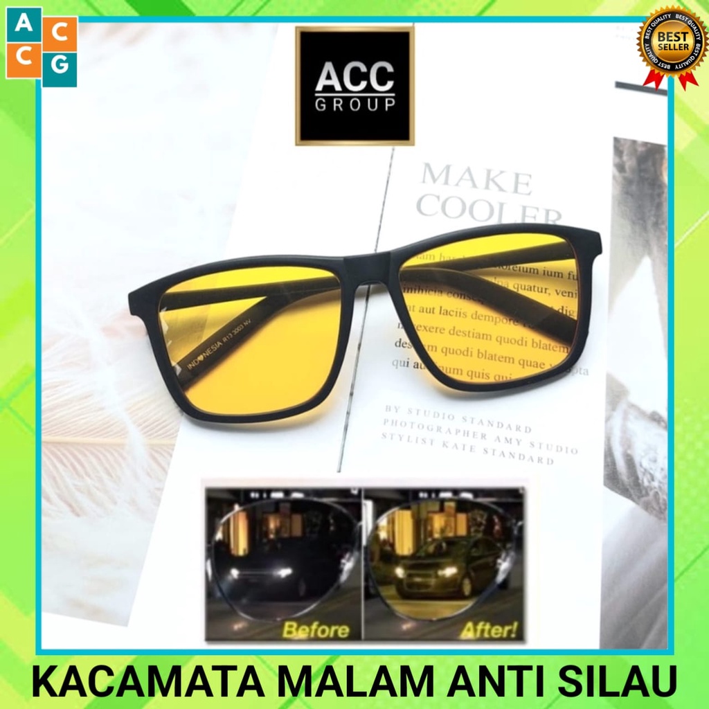 COD Kacamata Night View Glasses Vision Anti Silau UV di Malam Hari Kacamata Kuning Anti Glare