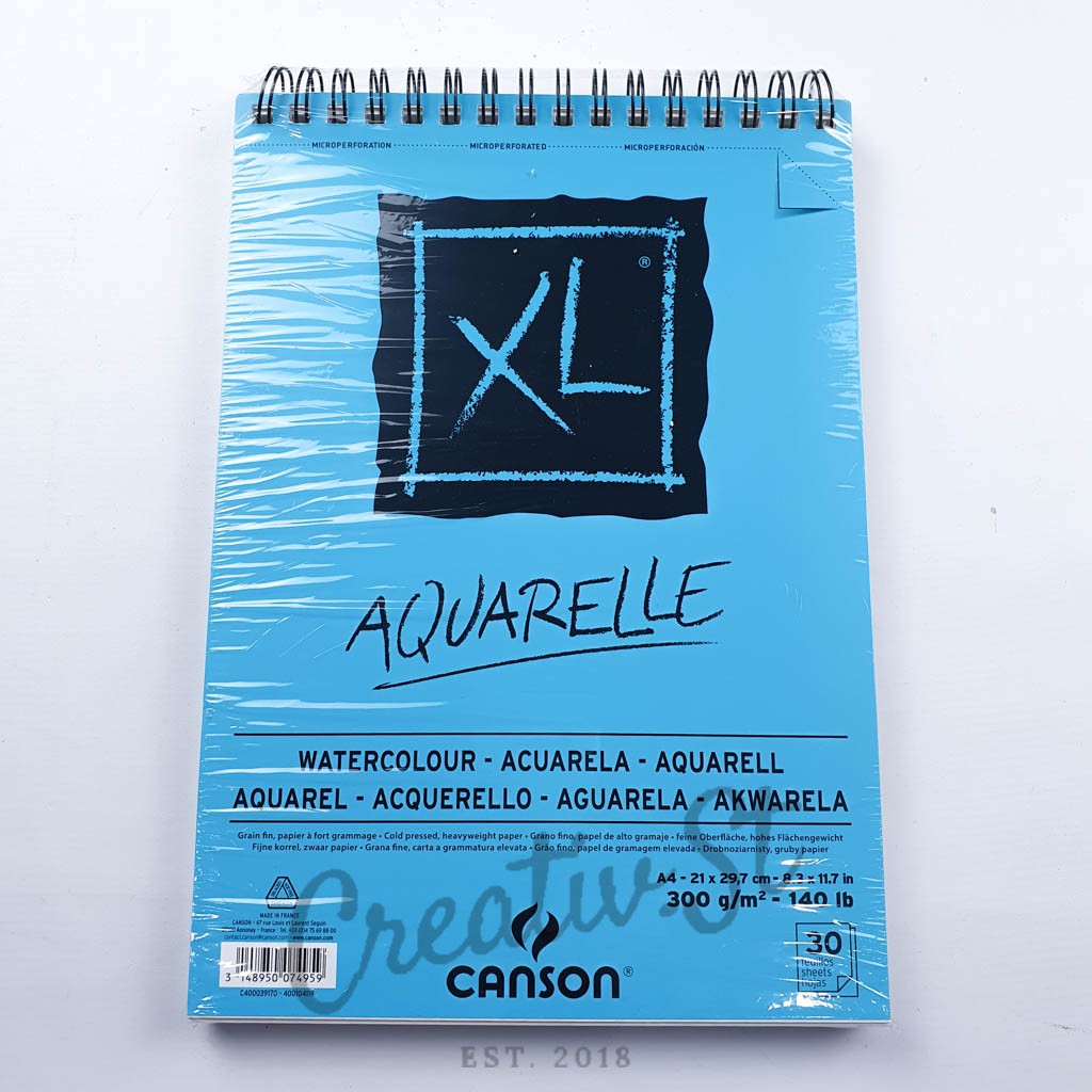 

CANSON Xl Aquerelle A4 30 Sheet 300 Gsm Buku Cat Air Water Color 21 Cm X 30 Cm