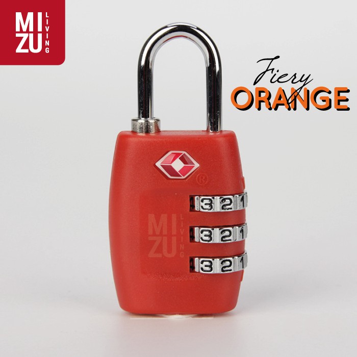 Travel Baggage Luggage Lock TSA WARNA WARNI - Gembok Tas Koper-FIREY RED ORANGE