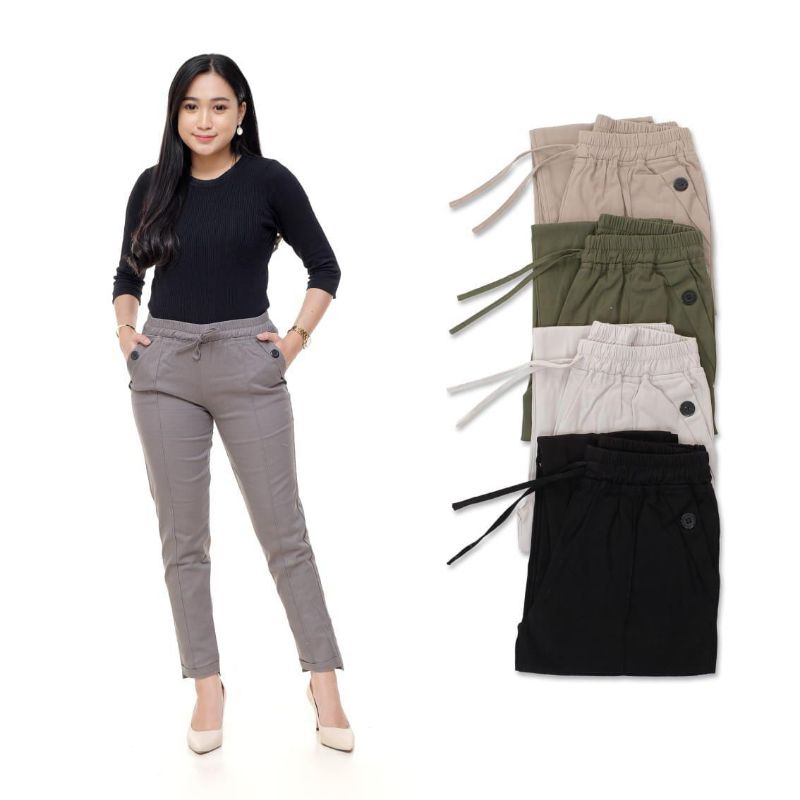 Pakaian Bawahan Basic Baggy Pants Celana Kerja Wanita Kantor Kekinia Terlaris Termurah