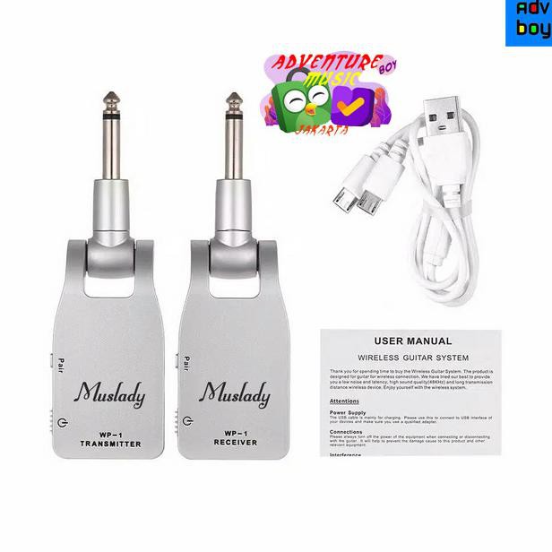 Muslady Wireless System 2.4G For Guitar, Bass & Other Music Instrument - Hitam