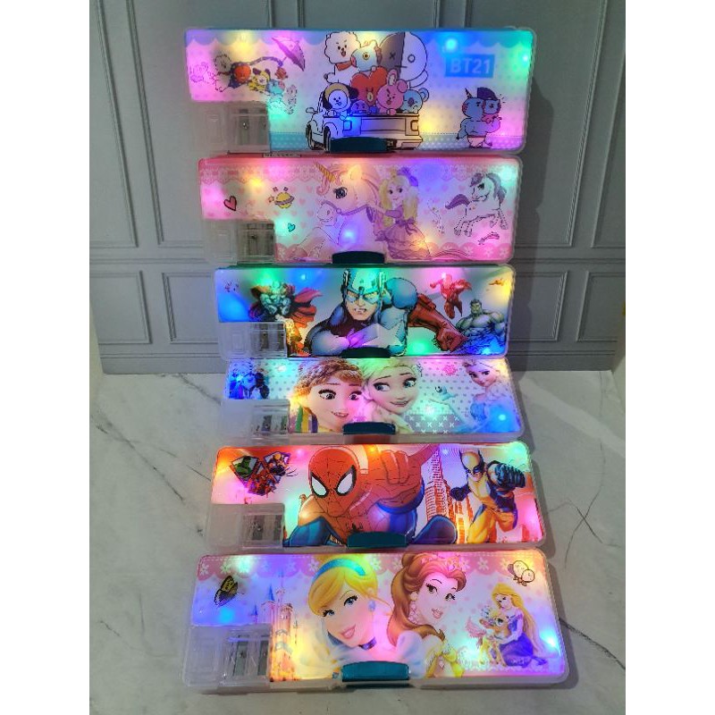 kotak pensil lampu/pencil case LED/kotak pensil MAGNET NYALA/MAGNET LED-1