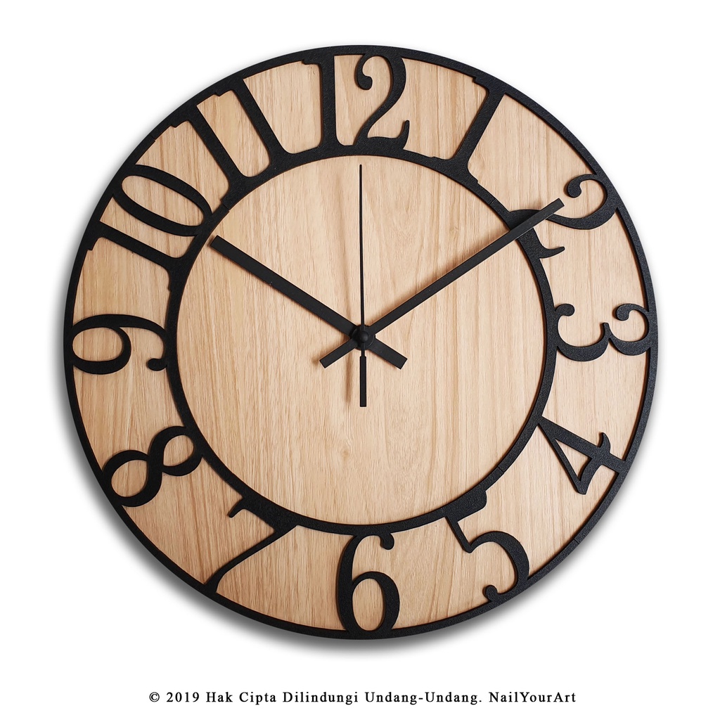 Jam Dinding Numeric Wall Clock Mesin Sweep Movement