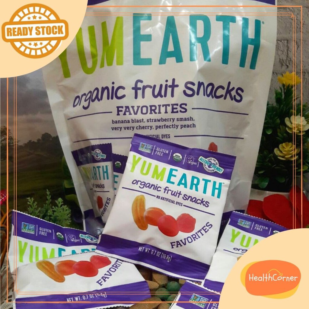 YumEarth Organic Fruit Snacks 0.7 oz 1 SACHET / Yum Earth Gummies Gummy Snack Kids Anak