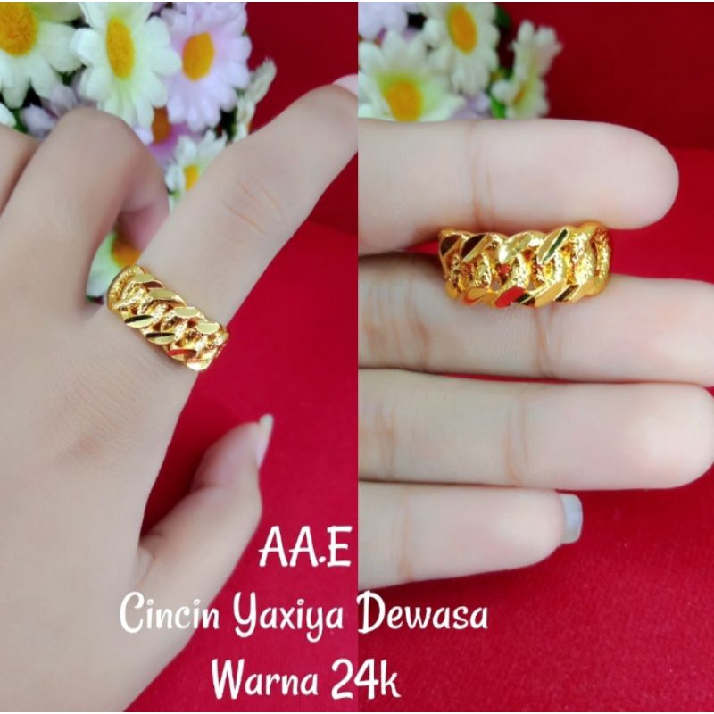 cincin rantai lapis emas 24k