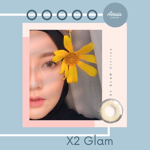 Softlens X2 Glam Citrine Aquamarine Softlen Normal dan Minus 050-300 Soflens Diameter 15mm