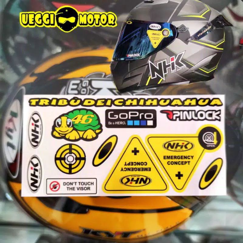 stiker kaca helm stiker KYT stiker NHK dan stiker INK satu set untuk visor helm