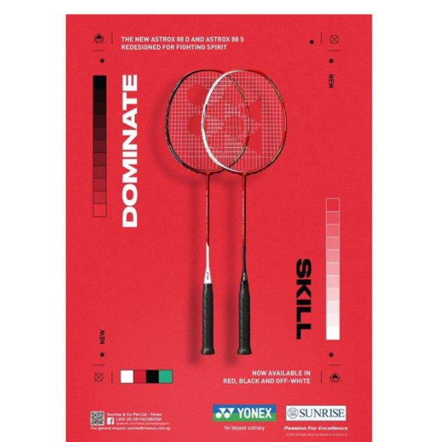 ORIGINAL YONEX ASTROX 88 88S SKILL OR 88D D DOMINATE RAKET BADMINTON (