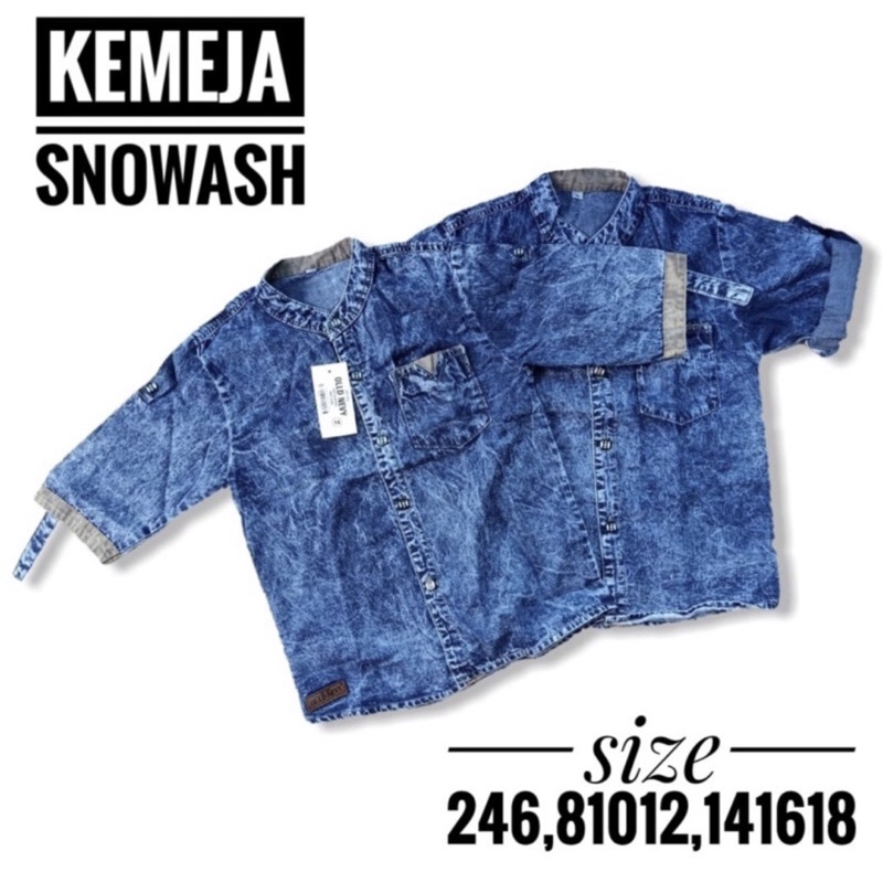 Kemeja anak snow wash premium