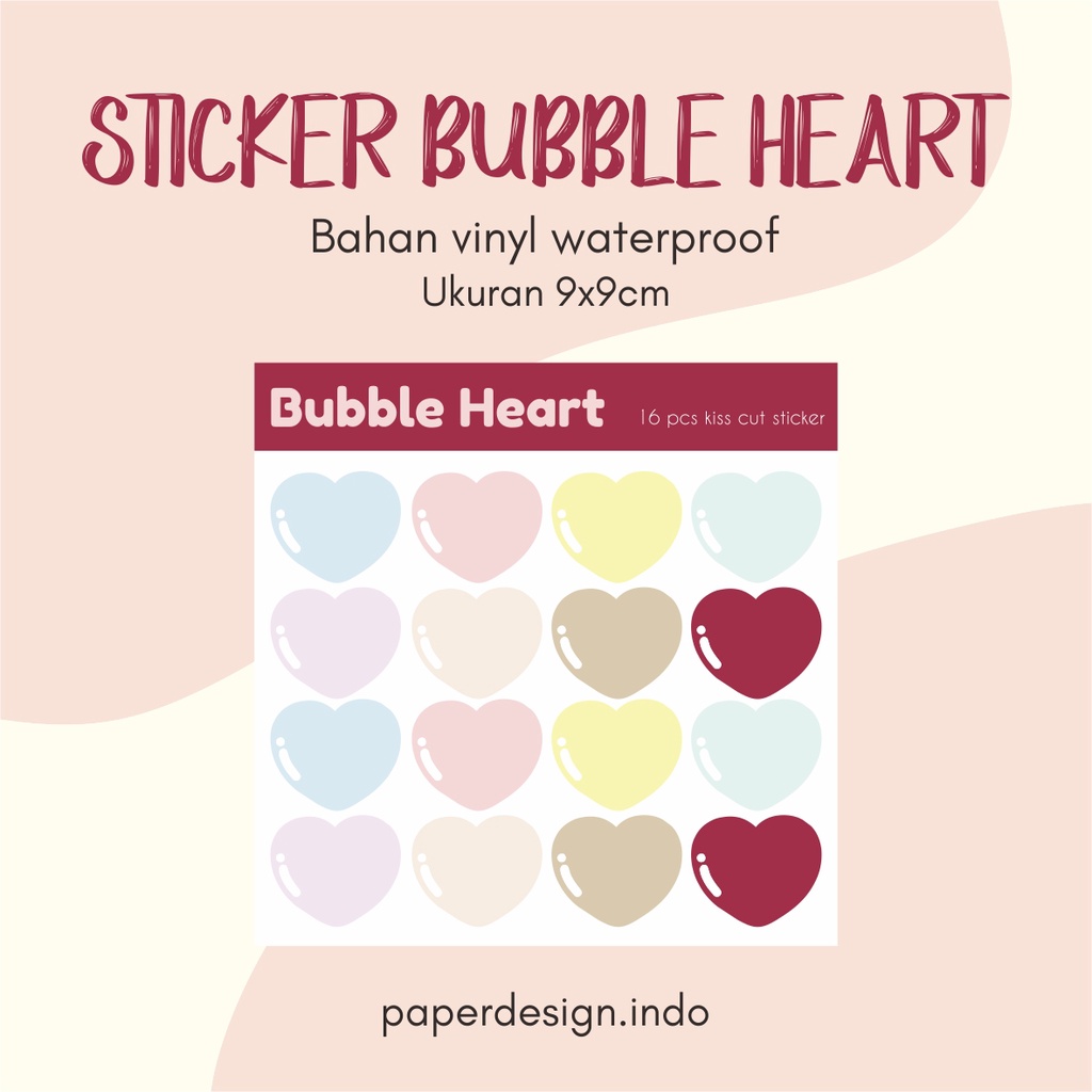 

PAPERDESIGN.INDO - STICKER BUBBLE HEART CUTE