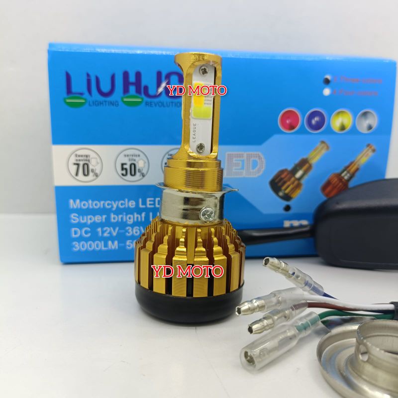 Lampu Depan LED utama Motor HEADLAMP LED 3 SISI HJG