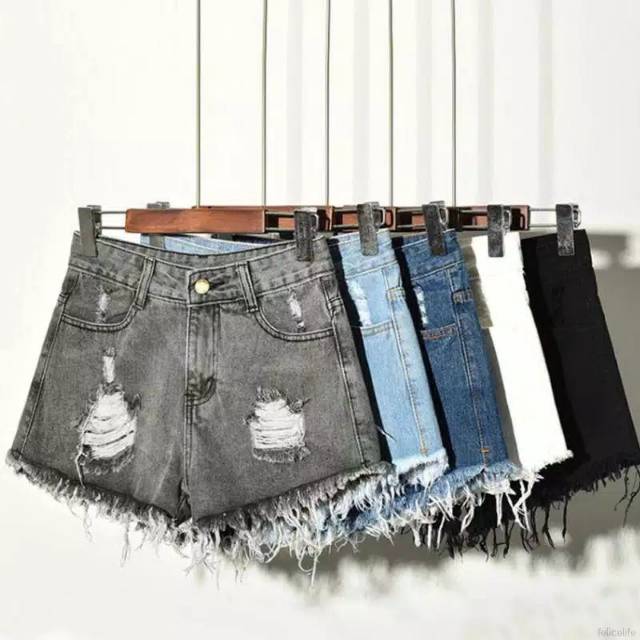 Hot Pants Rip Jeans Celana Pendek Jeans Navy Blue