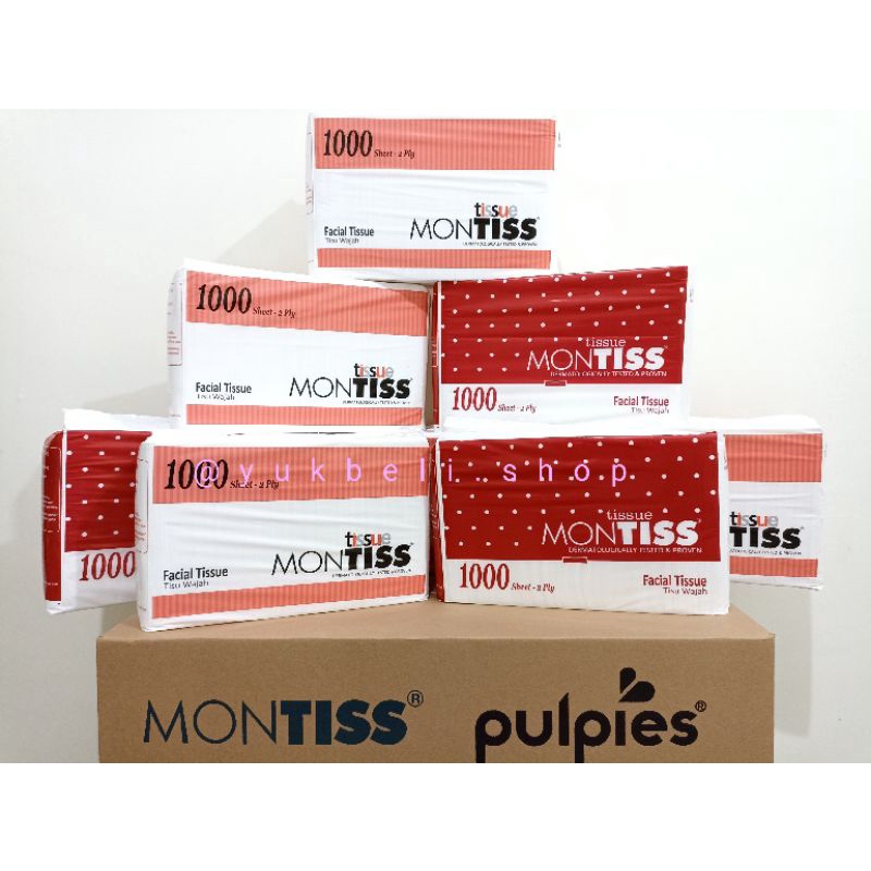 TISSUE MONTISS 1000 SHEET 1000 GR FACIAL TISSUE // TISU WAJAH-1