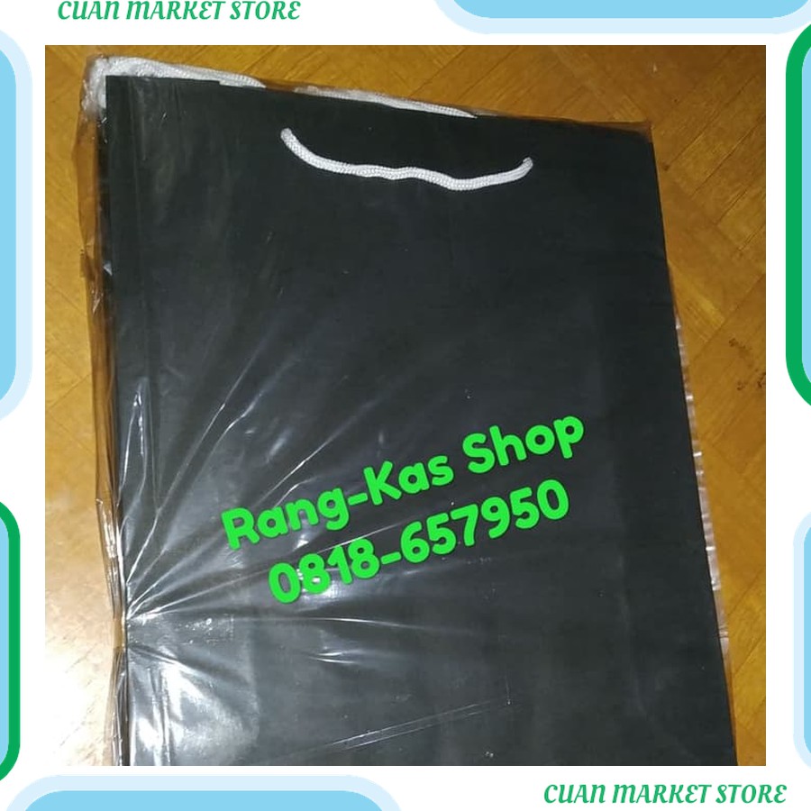 

Paper bag " POLOS " HITAM Folio Karton doff Kualitas Premium