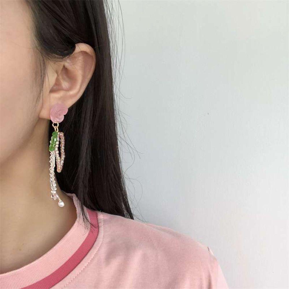 Agustinina Anting Perempuan Hadiah Vintage Manis Manik Kristal Temperamen Retro Fashion Perhiasan