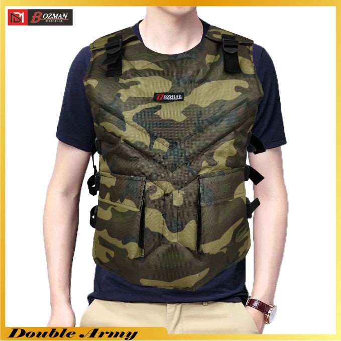 Rompi Motor Loreng Camo Grey Anti Angin Pelindung Dada dan Body Protector