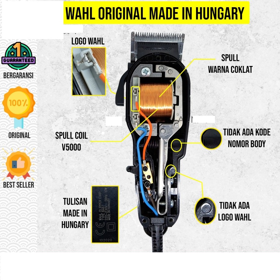 Wahl Corded Clipper Super Taper Classic Series USA asli Original Made Hungary