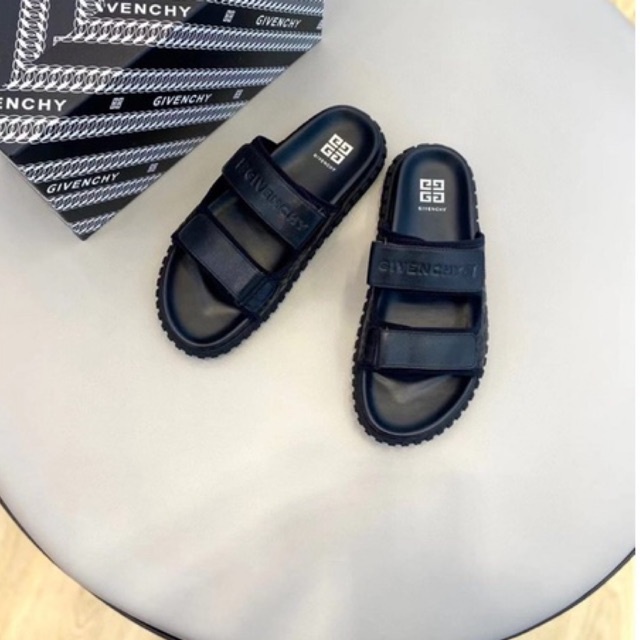 sandal pria slide kulit asli ready 2 warna hitam dan putih sandal import 1925/1915