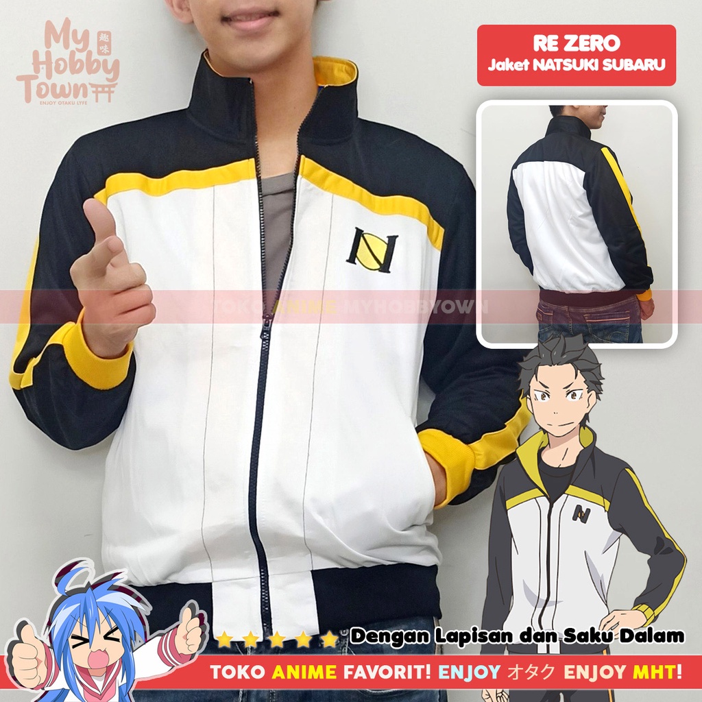 Jaket Anime Cosplay Re Zero Natsuki Subaru Premium Bordir