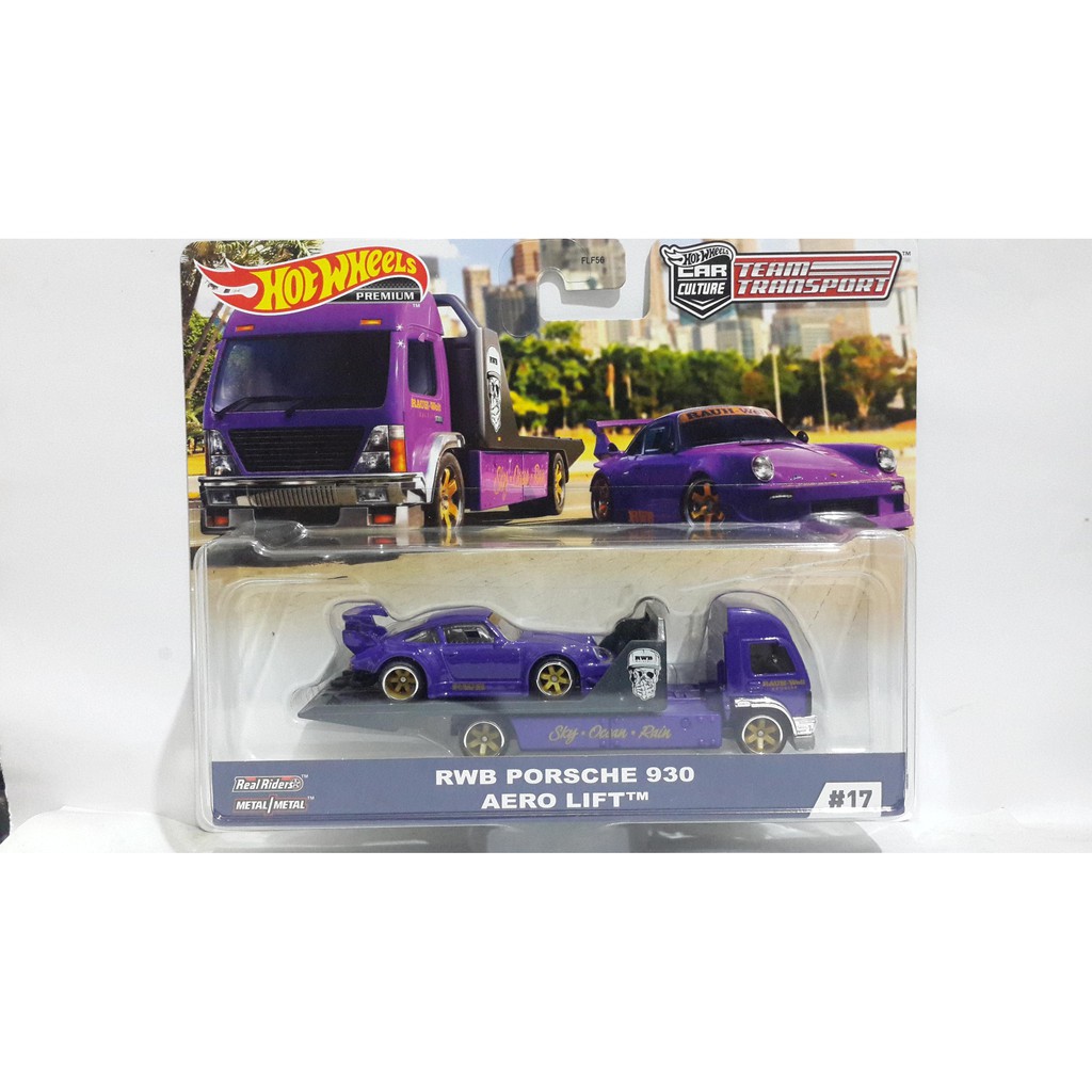 hotwheels team transport porsche rwb ungu aero lift