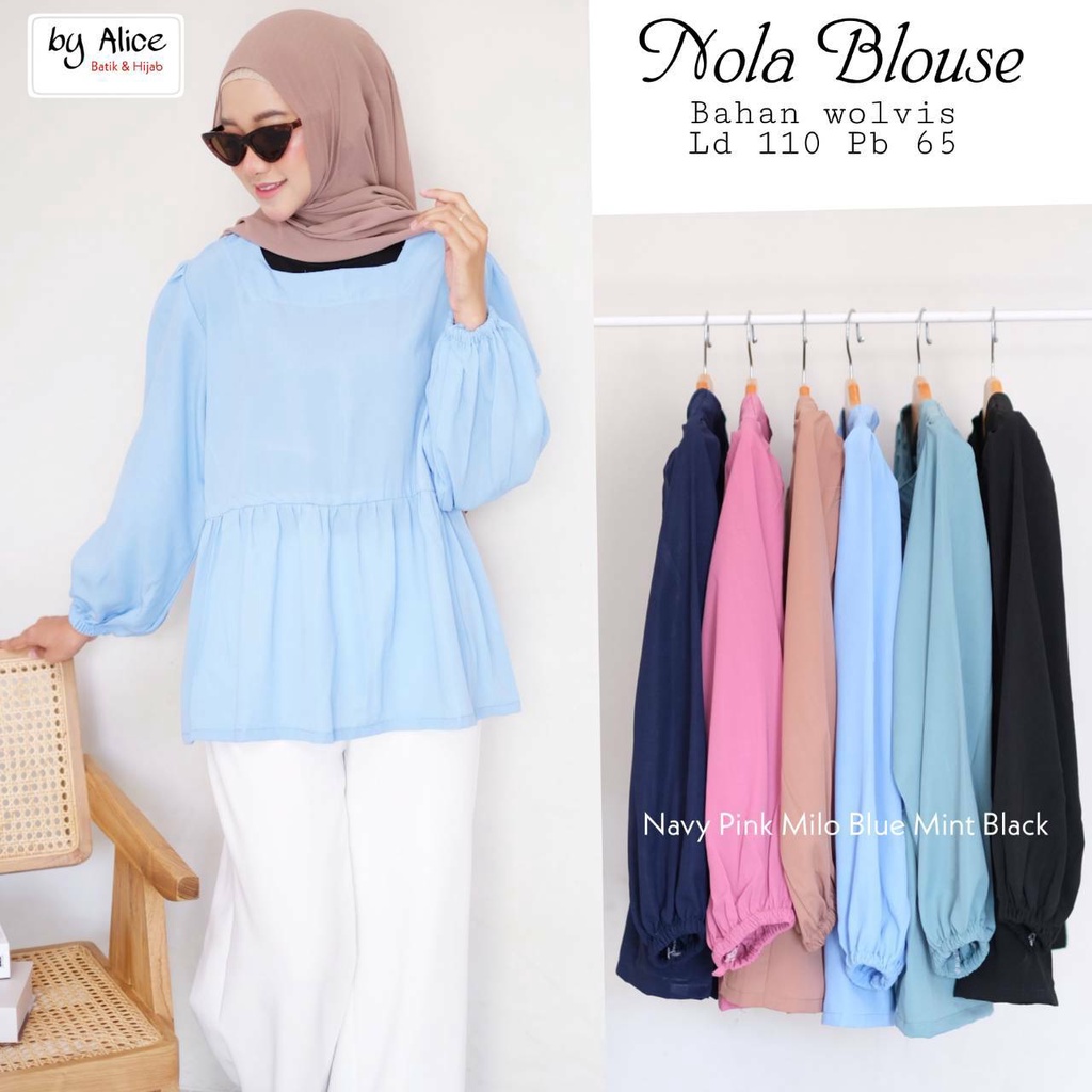 NOLA BLOUSE / 17.7 / BAHAN WOLFIS / LD 110 CM / PB 65 CM / ALLSIZE / FIT M-XXL / ALICE