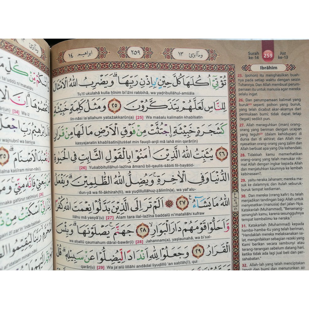 Al Quran AL MISBAH Tajwid Warna Terjemah &amp; Transliterasi Latin Beras Alfatih Ukuran A4