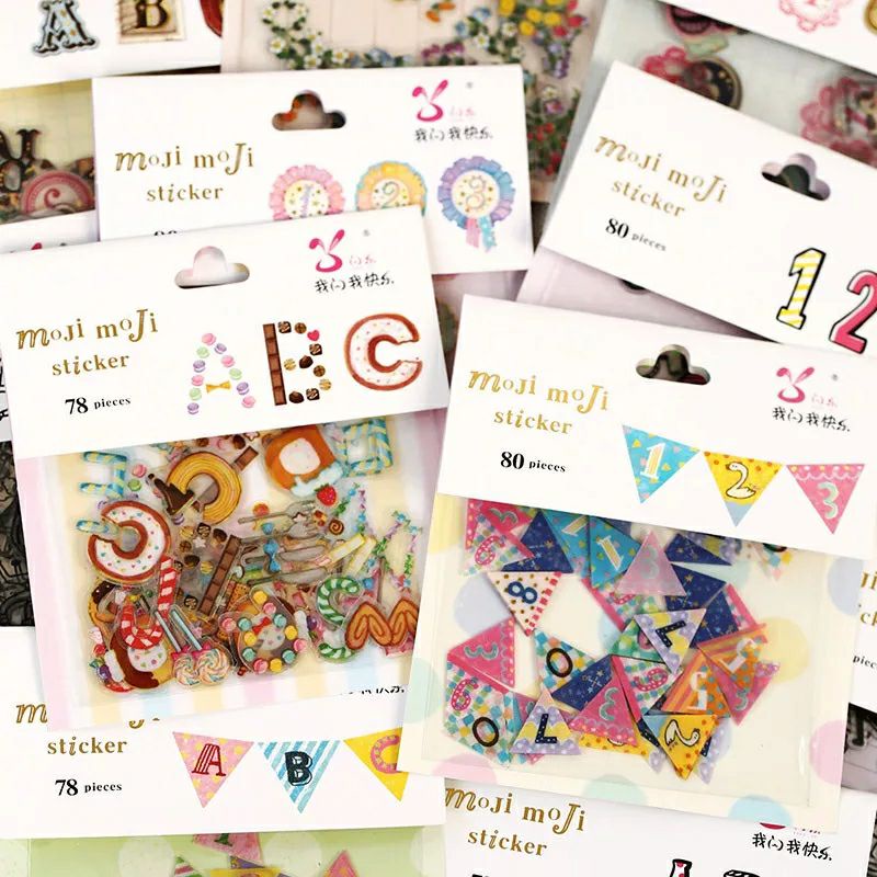 

JOURNALCARE.ID || Number letter stickers Japanese stickers Colorful stickers DIY transparent decorative stickers