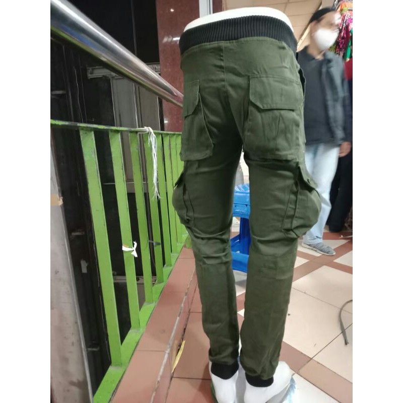 Celana joger karet pinggang  casual size 28/33 kantong taktical dan kimpul