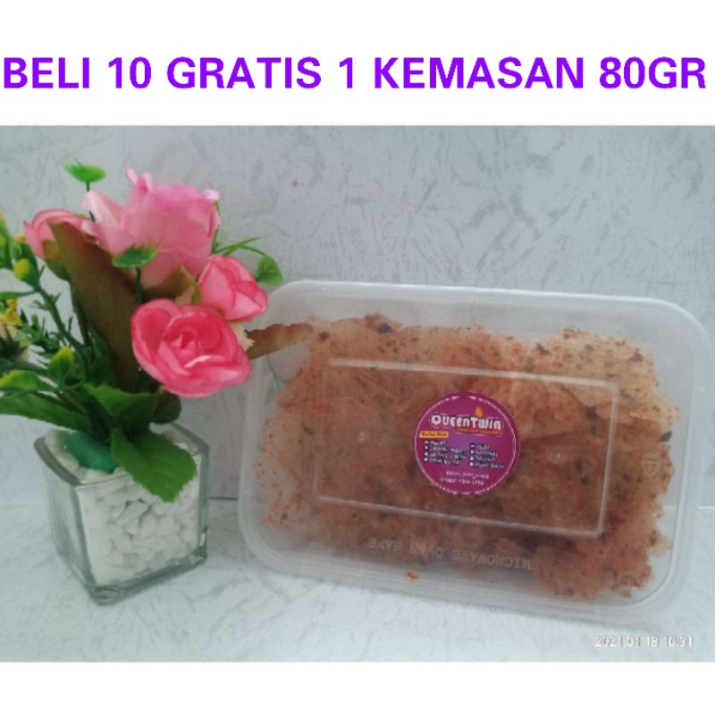 

KRIPCA/KERIPIK KACA/KERIPIK BELING pedas daun jeruk kemasan box