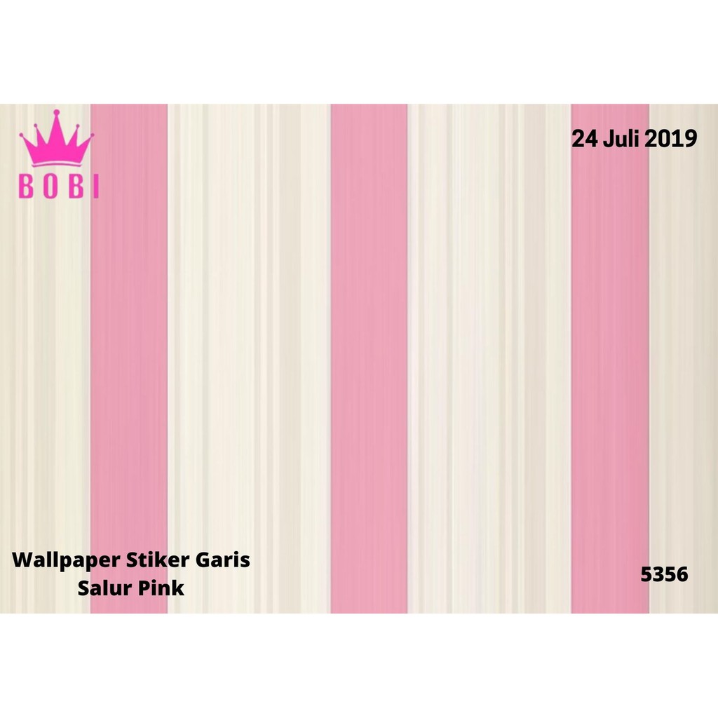 Wallpaper Sticker Motif Garis Pink Putih 5356 / Wallpaper New 2020 / Ukuran 9mx45cm