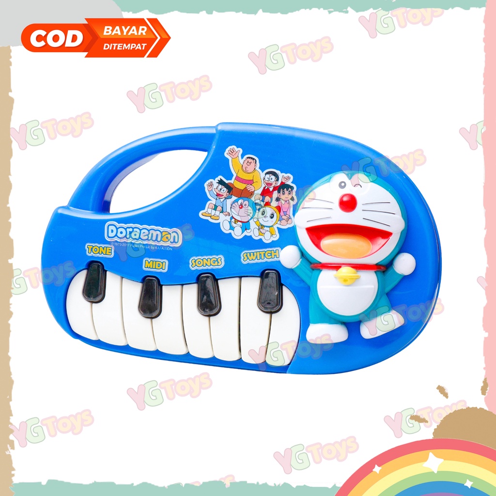 YGtoys Mainan Piano Musik Doraemon Anak Laki Laki Perempuan Karakter Edukasi