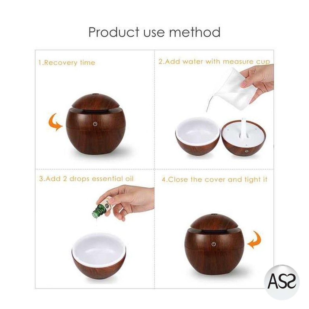 ASS Shop - Taffware Aromatherapy Air Humidifier Desain Kayu - HUMI H41