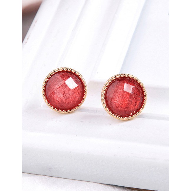 LRC Anting Tusuk Fashion S925 Sterling Silver Geometric Circle Earrings D09002