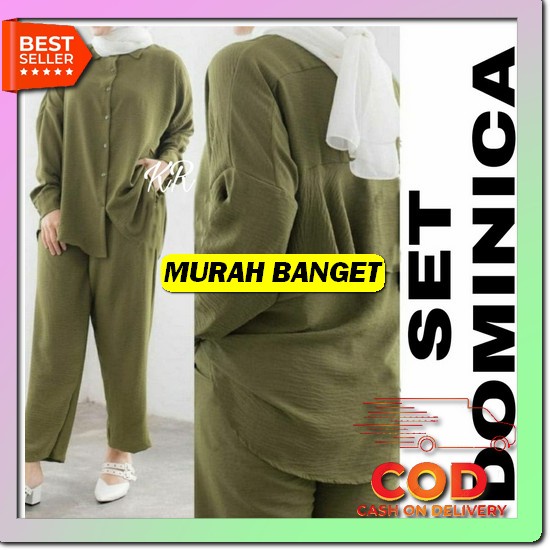 Nency Set Bahan Pleats Import / Setelan Bestseller / One Set Premium Termurah / Diana Setcel Jumbo S