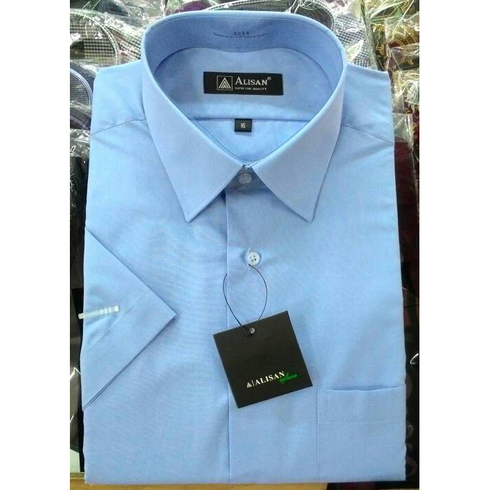 Kemeja Pria Alisan Reguler Pendek Maroon, Biru B2, Navy B7 (Cek Info)